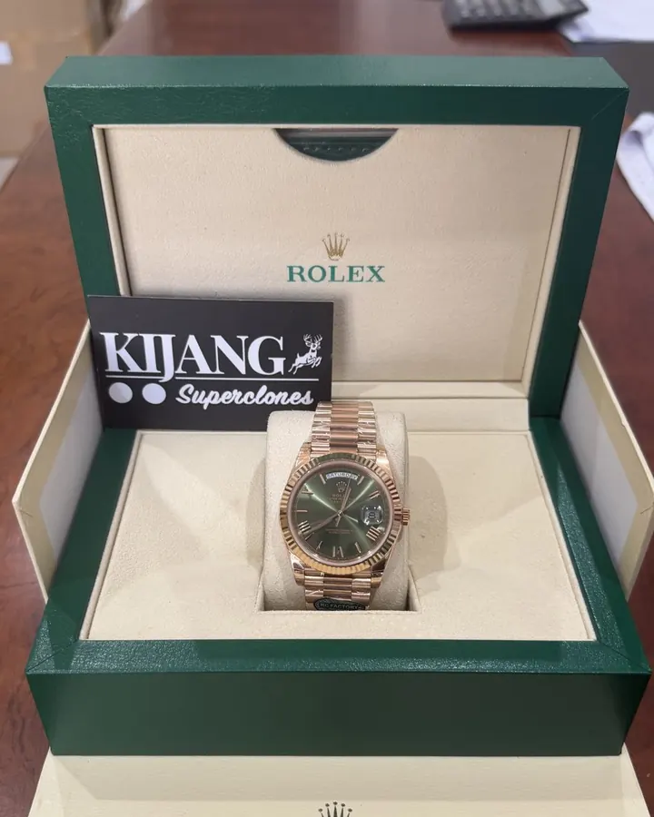 Day-Date Rose Gold Green QC photo