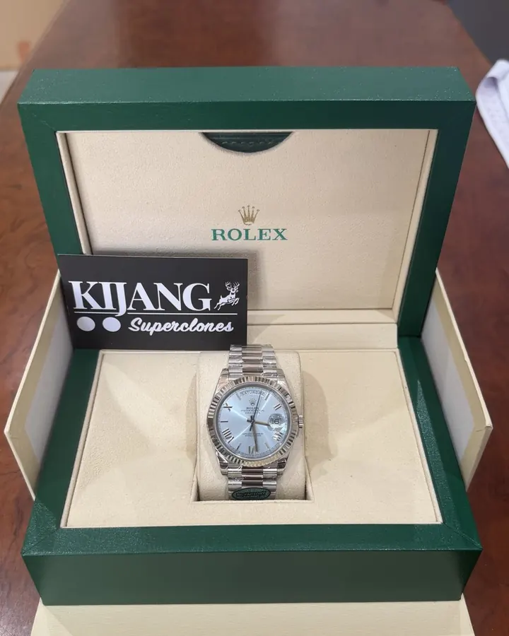 Day-Date Steel Ice Blue Roman QC photo